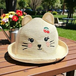Flapjack kids Woven straw hat with sun protection